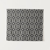 幾何学的デザイン白黒 タペストリー (正面(横))