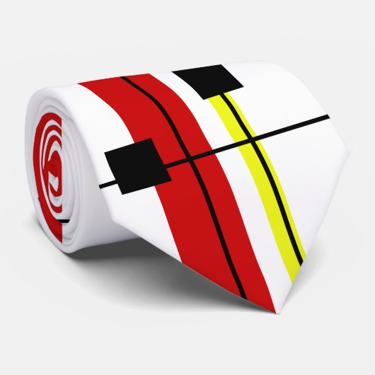 幾何学的デザイン ネクタイ (ロール)