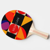 幾何学的デザイン、名前、赤いBlkオレンジ色の紫、Vs2 卓球ラケット (横)
