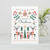 幾何学的トナカイのクリスマス シーズンカード (スタンド正面)