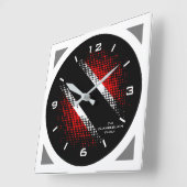 幾何学的トリニダード·トバゴドットパターンフラグ スクエア壁時計 (傾斜)