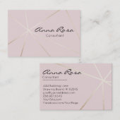*~*幾何学的トレンディーバラ金ゴールドホイルモダンピンク 名刺 (正面/裏面)