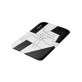 幾何学的トレンディー白黒パーソナライズされた バスマット (アングル)