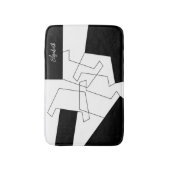 幾何学的トレンディー白黒パーソナライズされた バスマット (正面縦)