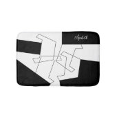 幾何学的トレンディー白黒パーソナライズされた バスマット (正面)