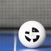 幾何学的トレンディー白黒モノグラムの 卓球ボール (ネット)