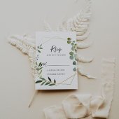 幾何学的トロピカルグリーン葉スペインのRSVP 出欠カード