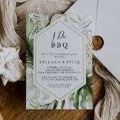 幾何学的トロピカル金ゴールドI do BBQ婚約パーティ 招待状