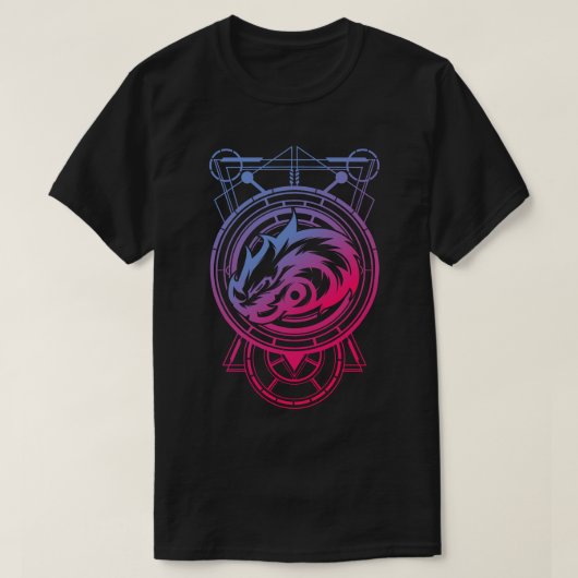 幾何学的ドラゴン Tシャツ (デザイン正面)
