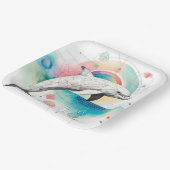 幾何学的ドルフィンアート紙プレート- 9インチスクエア ペーパープレート (傾斜あり)