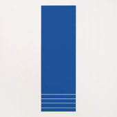 幾何学的ネイビーブルーとホワイトモノグラム ヨガマット (裏面)