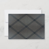 幾何学的ネイビー金ゴールド結婚ギャツビーのエンクロージャカード 出欠カード (裏面)