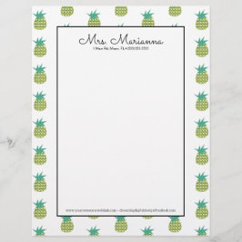 幾何学的ネオンパイナップルサマーパターン レターヘッド