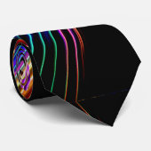 幾何学的ネオン色ライン ネクタイ (ロール)