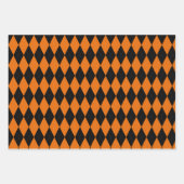 幾何学的ハパターン(の模様が)あるロウィン ラッピングペーパーシート (正面)