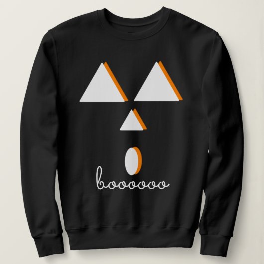 幾何学的ハロウィーンパンプキン顔 スウェットシャツ (デザイン正面)