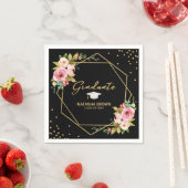 幾何学的ハンドレタリング金ゴールドグリッター卒業 スタンダードカクテルナプキン (インサイチュ)