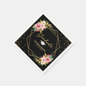 幾何学的ハンドレタリング金ゴールドグリッター卒業 スタンダードカクテルナプキン (角)