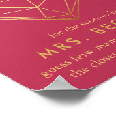 幾何学的ハートバレンタインデーブライダルシャワー ポスター (角)