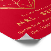 幾何学的ハートバレンタインデーブライダルシャワー ポスター (角)