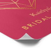 幾何学的ハートバレンタインデーブライダルシャワー ポスター (角)