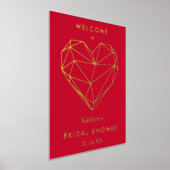 幾何学的ハートバレンタインデーブライダルシャワー 箔ポスター (レイダウン)