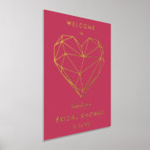 幾何学的ハートバレンタインデーブライダルシャワー 箔ポスター (レイダウン)
