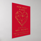 幾何学的ハートバレンタインデーブライダルシャワー 箔ポスター (レイダウン)