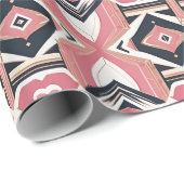 幾何学的ハートビートバレンティンデイラッピング紙 ラッピングペーパー (ロールコーナー)