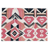 幾何学的ハートビートバレンティンデイラッピング紙 ラージペーパーバッグ (裏面)