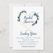 幾何学的ハートブライダルシャワー招待 招待状 (正面)