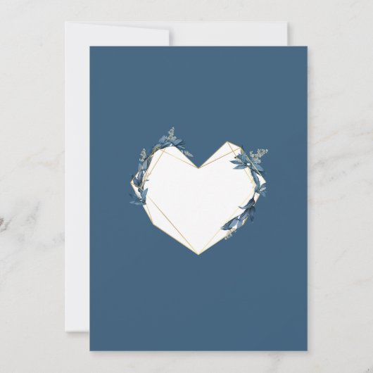 幾何学的ハートブライダルシャワー招待 招待状 (裏面)