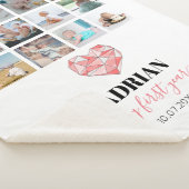 幾何学的ハートベビーの初年度フォトコラージュ シェルパブランケット (3/4)