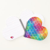 幾何学的ハートレインボーカラーパターン ノートブック (内部)