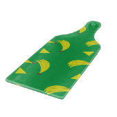 幾何学的バナナ緑の黄色のパターン カッティングボード (角)
