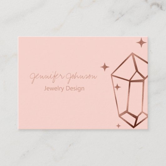 幾何学的バラゴールドフォイルピンクビジネスカード 名刺 (正面)