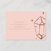 幾何学的バラゴールドフォイルピンクビジネスカード 名刺 (裏面)
