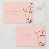 幾何学的バラゴールドフォイルピンクビジネスカード 名刺 (正面/裏面)