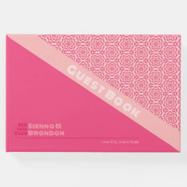 幾何学的バラレッド結婚ズゲストブック ゲストブック