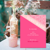 幾何学的バラレッド結婚ズゲストブック 台座サイン