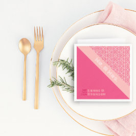 幾何学的バラ結婚レッドのナプキン スタンダードカクテルナプキン