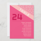 幾何学的バラ結婚レッドの座席表カード 招待状 (正面)