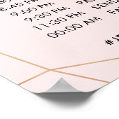 幾何学的バラ結婚金ゴールドの集計表の記号 ポスター (角)