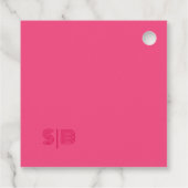 幾何学的バラ赤結婚の正方形メッセージカード フェイバータグ (裏面)