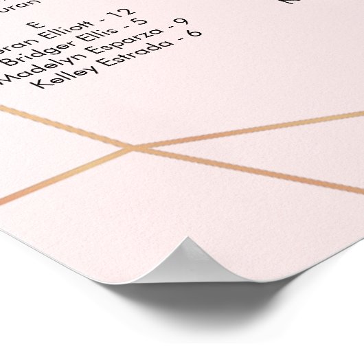 幾何学的バラ金ゴールドシーティングチャート |色カスタム付 ポスター (角)