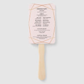 幾何学的バラ金ゴールドファン結婚式 プログラム ハンドファン (裏面)