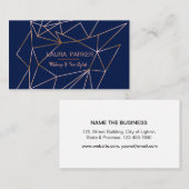 幾何学的バラ金ゴールドブループロフェッショナル構造 名刺 (正面/裏面)