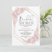 幾何学的バラ金ゴールドボホフローラブライダルシャワー 招待状 (スタンド正面)