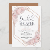 幾何学的バラ金ゴールドボホフローラブライダルシャワー 招待状 (正面/裏面)