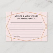 幾何学的バラ金ゴールド結婚のアドバイスカード エンクロージャーカード (正面)